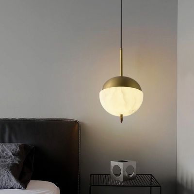 Luxury Nordic Marble Pendant Light Home Decoration Villa Living Room Spherical Chandelier Bedroom Coffee Shop Alabaster Lamp