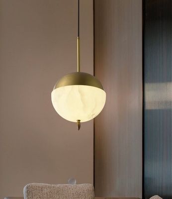 Luxury Nordic Marble Pendant Light Home Decoration Villa Living Room Spherical Chandelier Bedroom Coffee Shop Alabaster Lamp