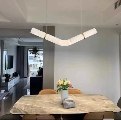 Modern Luxury LED Pendant Light Factory Price Large Alabaster Chandelier Designer Restaurant Hotel Office DIY Lighting Fixtures