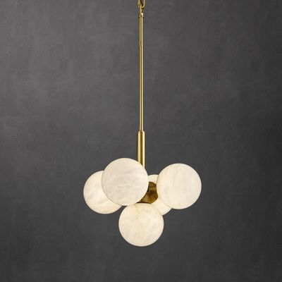 Modern Round Alabaster Pendant Lamp Dining Room Living Romm Bedside Luxury Decorate Chandelier