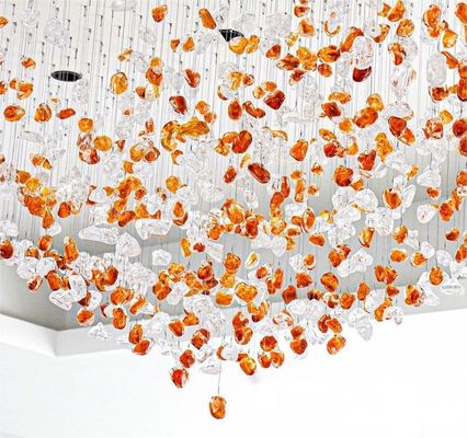 Modern Personalized Acrylic Chandelier With High Ceilings In Hotel Lobby Luminous LED Chandelier