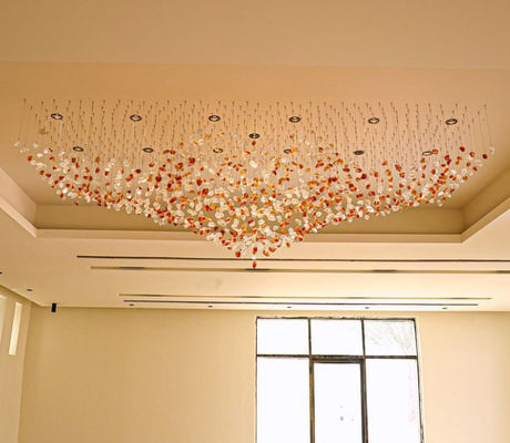 Modern Personalized Acrylic Chandelier With High Ceilings In Hotel Lobby Luminous LED Chandelier