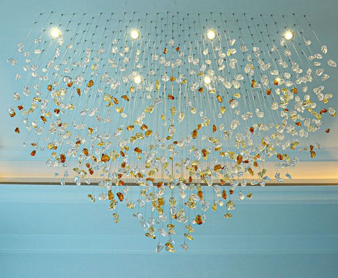Modern Personalized Acrylic Chandelier With High Ceilings In Hotel Lobby Luminous LED Chandelier