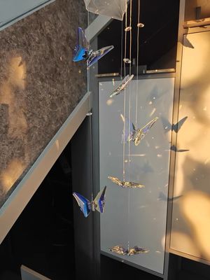 Luxury Artistic Butterfly Glass Ceiling Light Chandeliers For Hotel Villa Restaurant Wedding Decor