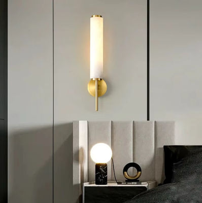 Modern Alabaster Led Wall Lamps Hotel Living Room Corridor Bedroom Brass Wall Light