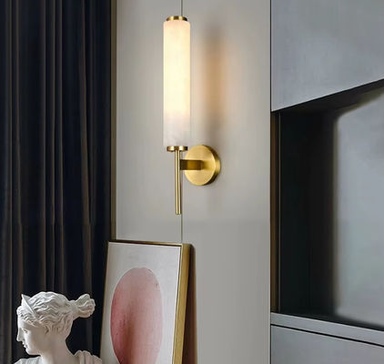 Modern Alabaster Led Wall Lamps Hotel Living Room Corridor Bedroom Brass Wall Light