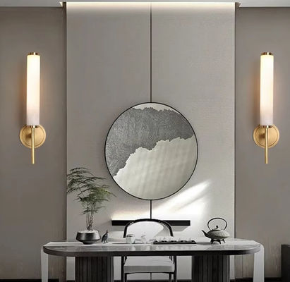 Modern Alabaster Led Wall Lamps Hotel Living Room Corridor Bedroom Brass Wall Light