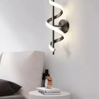 Aluminum Spiral Design LED Wall Lamp Modern 3000K / 6000K 2 Light Color Hotel Bedroom Living Room Corridor Curved Decor Wall Light