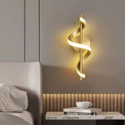 Aluminum Spiral Design LED Wall Lamp Modern 3000K / 6000K 2 Light Color Hotel Bedroom Living Room Corridor Curved Decor Wall Light