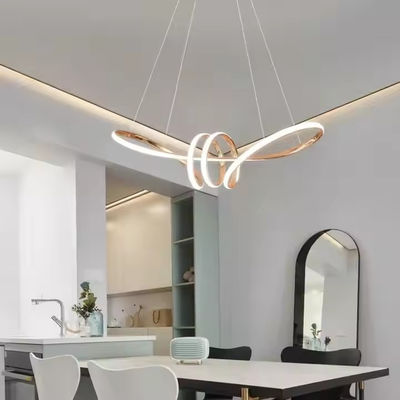 Nordic New Design Colored Pendant Light Restaurant Suspended Pendant Lamp Modern Art Twisted Design Creative Wave LED Chandelier