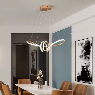 Nordic New Design Colored Pendant Light Restaurant Suspended Pendant Lamp Modern Art Twisted Design Creative Wave LED Chandelier