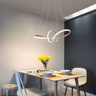 Nordic New Design Colored Pendant Light Restaurant Suspended Pendant Lamp Modern Art Twisted Design Creative Wave LED Chandelier