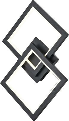 Simple Geometric Square Black Light Body Aluminum 20W 3000K Switch Control Wall Lamp Ceiling Light