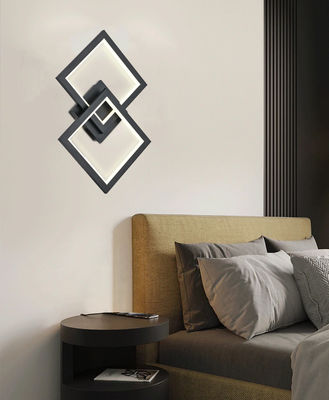 Simple Geometric Square Black Light Body Aluminum 20W 3000K Switch Control Wall Lamp Ceiling Light
