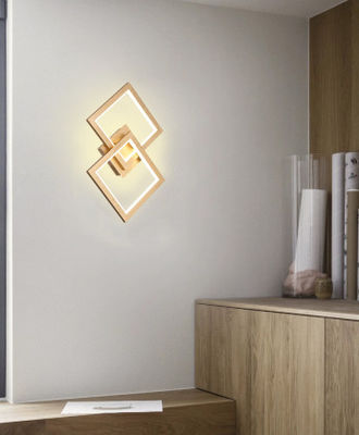 Simple Geometric Square Gold Light Body Aluminum 20W 3000K Switch Control Wall Lamp Ceiling Light