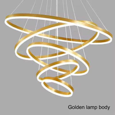 Five Ring Hanging Home Decoration Led Chandelier Ring Acrylic Luxury Ceiling Ring Chandelier