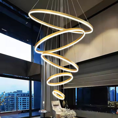 Five Ring Hanging Home Decoration Led Chandelier Ring Acrylic Luxury Ceiling Ring Chandelier