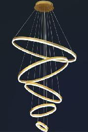 Five Ring Hanging Home Decoration Led Chandelier Ring Acrylic Luxury Ceiling Ring Chandelier