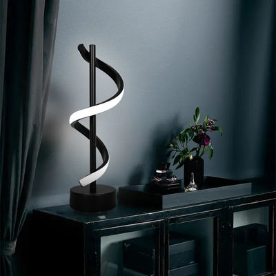 Minimalist Contemporary LED Spiral Table Lamp Rose Gold/Black Aluminum 12W Lamp For Bedroom