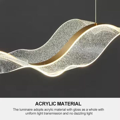 Add Large Nordic Modern Luxury Long Strip Waveform Acrylic Lamp Bar Hotel Home Decoration Chandelier Hanging Lamp