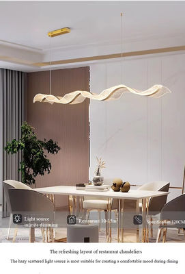 Add Large Nordic Modern Luxury Long Strip Waveform Acrylic Lamp Bar Hotel Home Decoration Chandelier Hanging Lamp