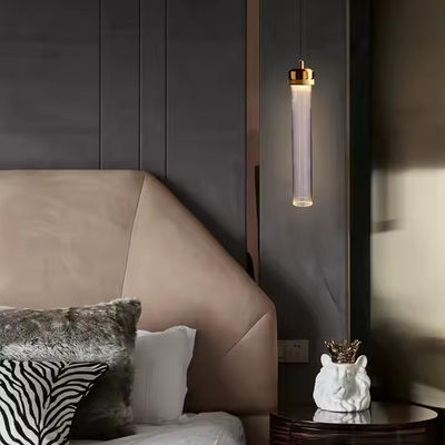 Nordic Simple Cylindrical Striped Glass Restaurant Bedside Bar Decoration Chandelier