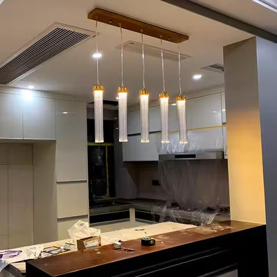 Nordic Simple Cylindrical Striped Glass Restaurant Bedside Bar Decoration Chandelier
