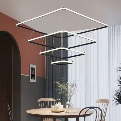 Four Square Modern Minimalist Dining Room Chandelier Personality Creative Square Family Atmosphere Living Room Lamp Can Adjust The Master Bedroom Study Lamp