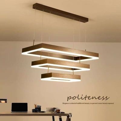 Third Floor Small Living Room Led Chandelier Modern Simple Rectangular Nordic Lighting Hall Restaurant Bar Hanging Lighting
