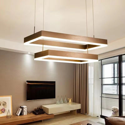 Double Small Living Room Led Chandelier Modern Simple Rectangular Nordic Lighting Lobby Restaurant Bar Hanging Lighting