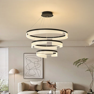 Three Ring Study Bedroom Acrylic Chandelier Beautiful Translucent Living Room Dining Room Chandelier