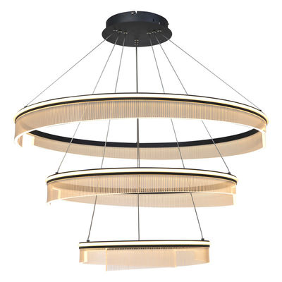 Three Ring Study Bedroom Acrylic Chandelier Beautiful Translucent Living Room Dining Room Chandelier