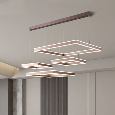 Modern Simple Square Geometric Art Creative Stainless Steel Chandelier