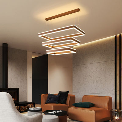 Modern Simple Square Geometric Art Creative Stainless Steel Chandelier