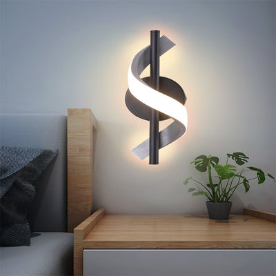 Aluminum Spiral Design LED Wall Lamp Modern 3000K / 6000K 2 Light Color Hotel Bedroom Living Room Corridor Curved Decor Wall Light