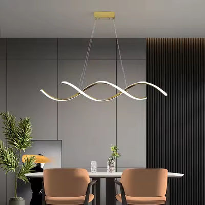 Modern Home Restaurant LED Pendant Light Simple Black Gold Aluminum Indoor Chandelier
