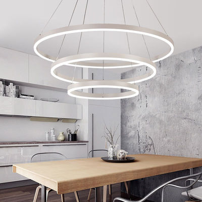 Villa Hotel Living Room Circle Linear Pendant Lamp Luxury Round Ring Led Chandelier
