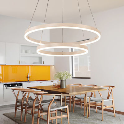 Villa Hotel Living Room Circle Linear Pendant Lamp Luxury Round Ring Led Chandelier