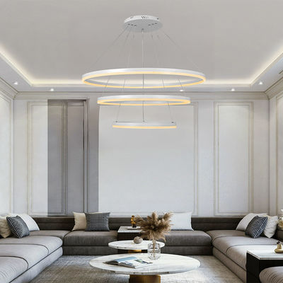 Villa Hotel Living Room Circle Linear Pendant Lamp Luxury Round Ring Led Chandelier