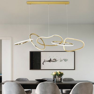 Golden Cross Ring Chandelier Luxury Hanging Lamps Modern LED Circle Ring Pendant Lights