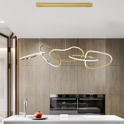 Golden Cross Ring Chandelier Luxury Hanging Lamps Modern LED Circle Ring Pendant Lights