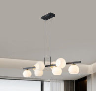 Nordic Creative Simple Guest Restaurant Dining Hall Bar Lamp Magic Beans Large White Glass Ball Pendant Lamp
