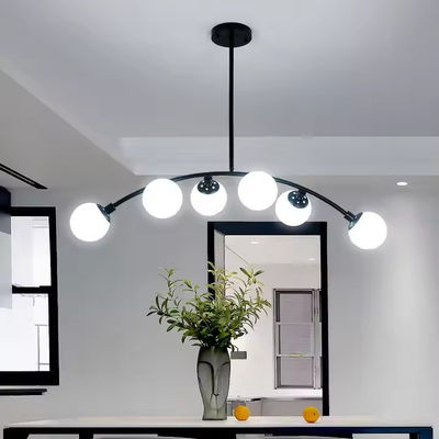 Nordic Creative Simple Guest Restaurant Dining Hall Bar Lamp Magic Beans Large White Glass Ball Pendant Lamp
