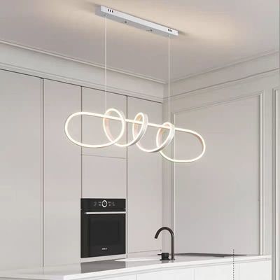 Special Smart Restaurant Nordic Simple Modern Light Luxury Strip Lamp Word Cream Wind Led Bar Chandelier