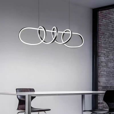 Special Smart Restaurant Nordic Simple Modern Light Luxury Strip Lamp Word Cream Wind Led Bar Chandelier