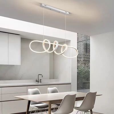 Special Smart Restaurant Nordic Simple Modern Light Luxury Strip Lamp Word Cream Wind Led Bar Chandelier