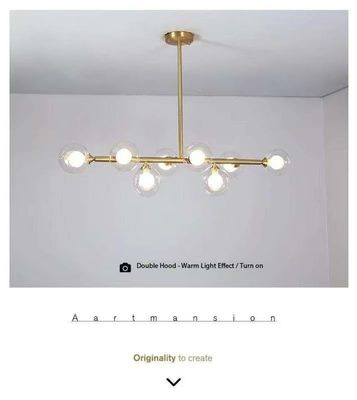 Double Lampshade Nordic Molecular Lamp Magic Bean Glass Living Room Chandelier Personality Creative Dining Room Postmodern Simple Bedroom Light Luxury Lights