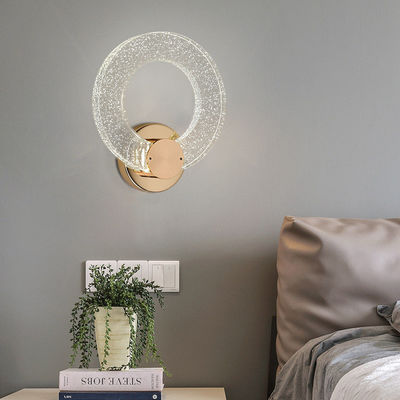 3000K Bedroom Bedside Lamp Nordic Modern Simple Light Luxury Living Room Wall Minimalist Bubble Crystal Wall Lamp
