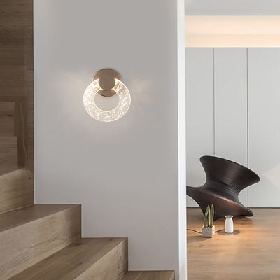 3000K Bedroom Bedside Lamp Nordic Modern Simple Light Luxury Living Room Wall Minimalist Bubble Crystal Wall Lamp