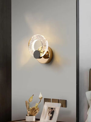 3000K Bedroom Bedside Lamp Nordic Modern Simple Light Luxury Living Room Wall Minimalist Bubble Crystal Wall Lamp